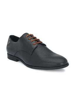 Delize - Mens Black Textured Formal Shoes