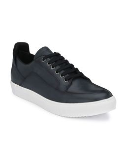 Delize - Mens Blue Solid Leather Sneakers