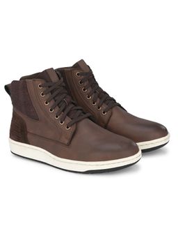 Delize - Mens Brown Solid Derby Ankle Boots
