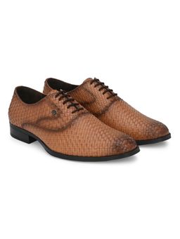 Delize - Mens Tan Textured Derby Shoes