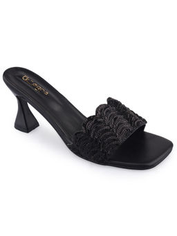 Ek_agga - Black Embellished Strap Heels