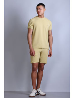 Parcel Yard - Summer Collection Cotton Casual Round Neck Beige Co-Ord for Men (Set of 2)