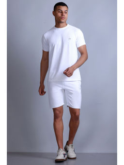 Parcel Yard - Summer Collection Cotton Casual Round Neck White Co-Ord for Men (Set of 2)