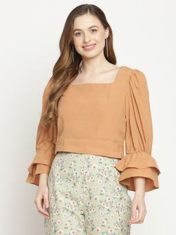 CAMLA - Mustard Solid Square Neck Shirt Mustard