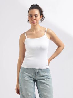 Calvin Klein - White Solid Slim Fit Cotton T-Shirt