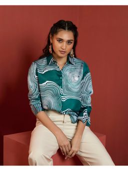 QONA - Green Essential Print Shirt