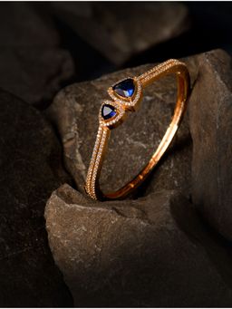 Saraf RS Jewellery - Gold plated Blue American Diamond Handcrafted Bracelet for Women & Girls (Onesize)