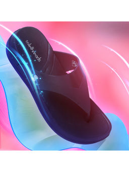 SOLETHREADS - Allure Black Solid Women Flipflops
