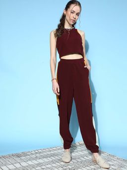 AAREIN - Burgundy Colorblock Co-Ord Set