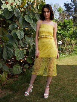 AAREIN - Yellow Self Design Co-Ord Set