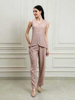 AAREIN - Beige Solid Co-Ord Set