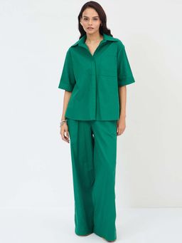 Femmella - Green Solid Co-Ord Set