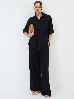 Femmella - Black Solid Co-Ord Set