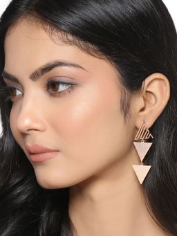 Mitali Jain - Cleopatra Rose Gold Triangle Earrings