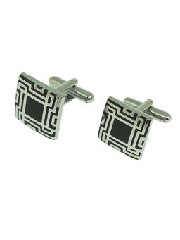 The Tie Hub - Black Square Stainless Steel Cufflinks
