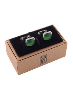 The Tie Hub - Green Stone Cufflinks