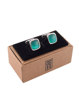 The Tie Hub - Dark Green Stone Cufflink