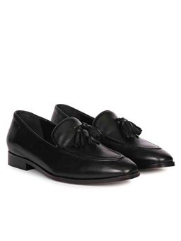 Saint G - Valentin Black Leather Tassel Moccasins