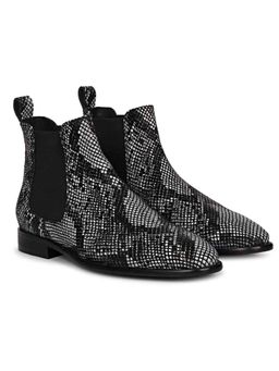 Saint G - Rory Black Snake Print Leather Chelsea Boot