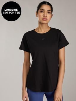 Kica - Cotton Regular Fit Top with Flattering Hip Coverage KIC057-Navy