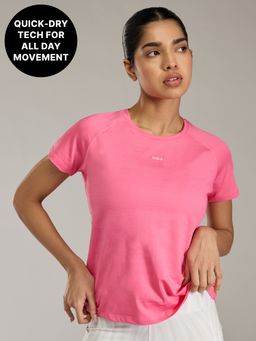 Kica - Regular Fit Active Top in DryFit Fabric KIC054-Pink