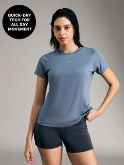 Kica - Regular Fit Active Top in DryFit Fabric KIC054-GREY