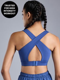 Kica - Crostini™ Full Coverage Sports Bra-High-Impact Support & Quick-Dry KICASKN™ Fabric KIC101-Blue