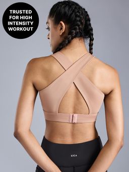 Kica - Crostini™ Full Coverage Sports Bra-High-Impact Support & Quick-Dry KICASKN™ Fabric KIC101-NUDE