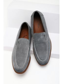 Louis Philippe - Grey Solid Slip Ons