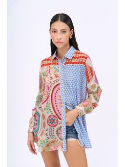 Siddhartha Bansal - Blue Printed Tutti Frutti Shirt