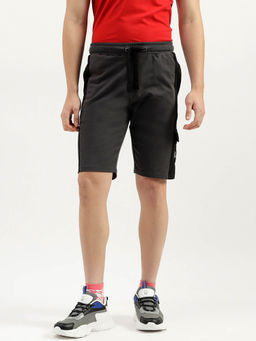 United Colors of Benetton - Grey Colorblock Pattern Relaxed Fit Shorts