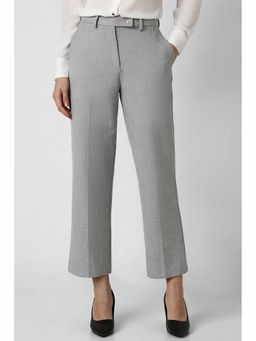 Van Heusen - Women Grey Textured Formal Regular Fit Trousers