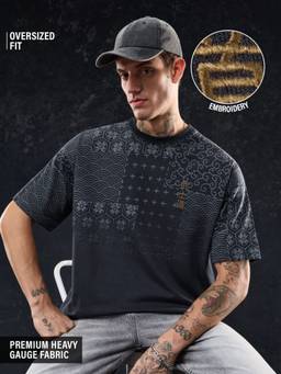The Souled Store - TSS Originals: Bushido Men Black Oversized T-Shirts