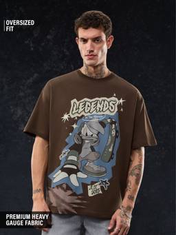 The Souled Store - Official Donald Duck: Legends Men Brown Oversized T-Shirts