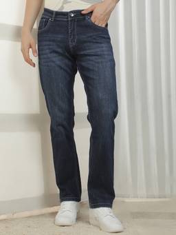 CRIMSOUNE CLUB - Men Blue Straight Jeans