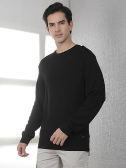 CRIMSOUNE CLUB - Men Black Jacquard Sweater