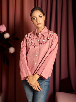 Phulkari Forever - Pink Hand Embroidered Phulkari Shirt