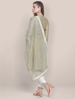 Dupatta Bazaar - Women's Off White Shimmer Dupatta