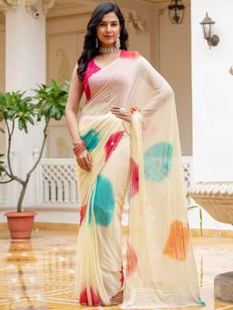 Pretty Pallu - Rainbow Glow Cutdana Saree without Blouse