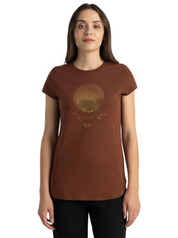 Van Heusen Woman Lingerie and Athleisure - Round Neck and Short Sleeve T-Shirt - Root Bear