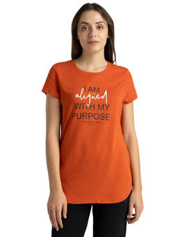 Van Heusen Woman Lingerie and Athleisure - Short Sleeve T-Shirt Burnt Ochre Aligned