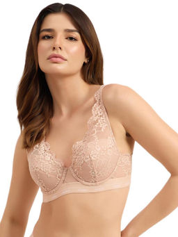 Guess - Beige Self Design Regular Fit Bra