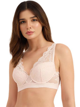 Guess - Beige Self Design Regular Fit Bra
