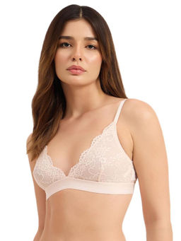 Guess - Beige Self Design Regular Fit Bra