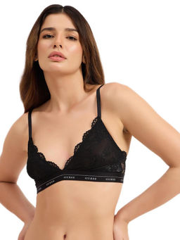 Guess - Black Self Design Regular Fit Bra