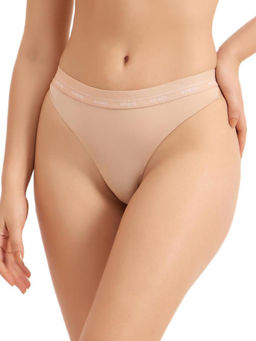 Guess - Beige Solid Regular Fit Thong