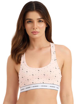 Guess - Pink Self Design Regular Fit Bra