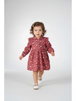 Bella Moda - Cotton Ruffled Dress-Pink