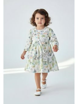 Bella Moda - Cotton Half Sleeves Dress with Sling Bag- Multi-Color