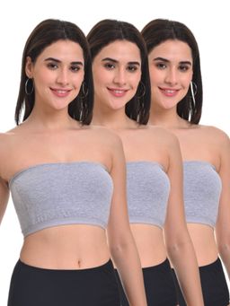 Adira - Women Grey Cotton Solid Bras (Pack of 3)